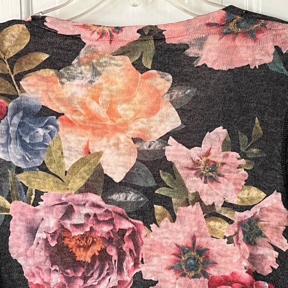 Soft Surroundings Midnight Blooms Floral Lightweight Sweater PS Cottagecore - Picture 9 of 15
